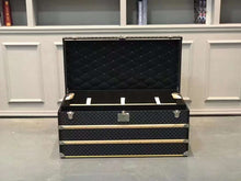 Load image into Gallery viewer, CUSTOM LV BLACK CHECKERED TRUNK
