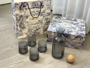 CHRISTIAN GLASS AND JAR SET