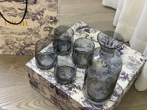CHRISTIAN GLASS AND JAR SET