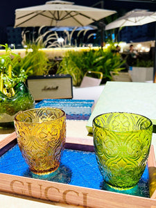 GUCCI GLASS AND TRAY SET