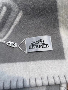HERMES WOOL TATERSALE THROW BLANKET