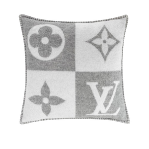 CUSTOM LV WOOL CHECKMATE THROW PILLOW