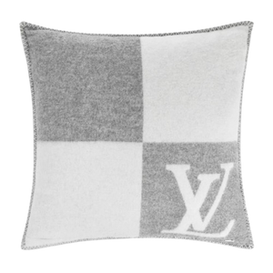 CUSTOM LV WOOL CHECKMATE THROW PILLOW